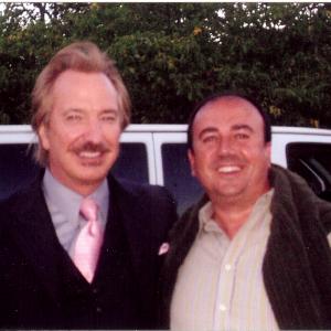 Phillipe with Alan Rickman on the set of Bottle Shock