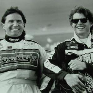 Don Simpson and Tom Cruise on the set of Days of Thunder