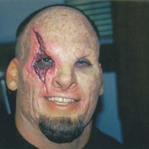 Stuntman Tim Sitarz in make-up for Buffy the Vampire Slayer.