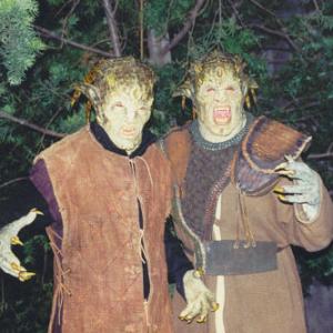 Jake Chambers left and Tim Sitarz on the set of Buffy THe Vampire Slayer