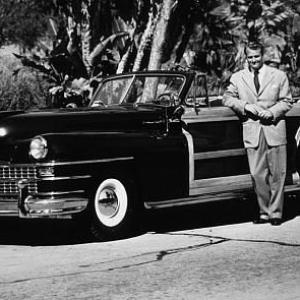 Red Skelton with his 1946 Chrysler Woody MW