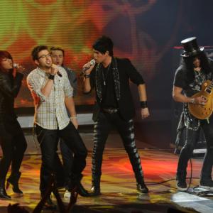 Still of Slash Adam Lambert Kris Allen Allison Iraheta and Danny Gokey in American Idol The Search for a Superstar 2002