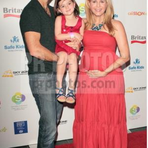 Christie Lynn Smith with daughter, Abby Ryder Fortson and husband, actor John Fortson at the 2nd Annual Red CARpet Event - Arrivals, SLS Hotel / Beverly Hills, CA 09/08/2012