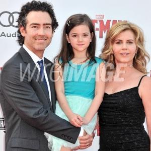 HOLLYWOOD CA  JUNE 29 LR Actors John Fortson Abby Ryder Fortson and Christie Lynn Smith arrive at the Los Angeles Premiere of Marvel Studios AntMan at Dolby Theatre