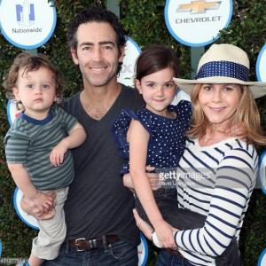 WEST HOLLYWOOD CA  APRIL 26 Actors John Fortson and Christie Lynn Smith and children Abby Ryder Fortson and Joshua attend Safe Kids Day presented by Nationwide at The Lot on April 26 2015 in West Hollywood California