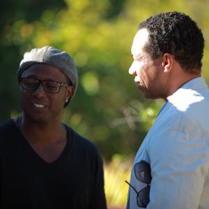 Eric Smith-Gunn with Rico E. Anderson on the set of AboveGround The Series
