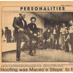 Michael Dwight Smith learns tap dancing from Maceo one of the original Step Brothers