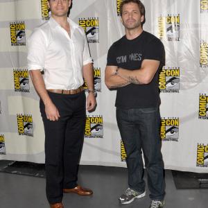 Henry Cavill and Zack Snyder at event of Zmogus is plieno 2013