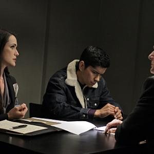 Still of Mark Harmon, Rena Sofer and Jeremy Ray Valdez in NCIS: Naval Criminal Investigative Service: Masquerade (2010)