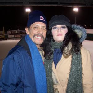 Camille Solari, writer and Lead with Co-Star Danny Trejo on the set of BOSTON GIRLS