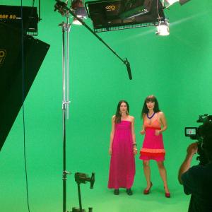 Samantha Gudstadt and Camille Solari on the set of The Adventures of Amber  Crystal
