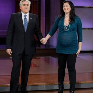 Kira Soltanovich with Jay Leno on The Tonight Show with Jay Leno 8 months pregnant October 2010