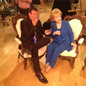 Sorrentino cutting up on camera with friend Debbie Reynolds