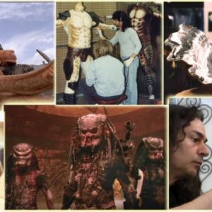 Collage of my work on Predator 2 Terminator 2 Tremors and the Monstrous Makeup Manual Book 2
