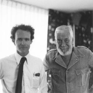 Director Ross Spears with John Huston after filming an interview for AGEE