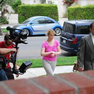 Paula-Anne Sherron and Sean Spence filming the web series 