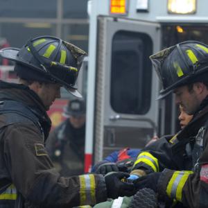 Still of Jesse Spencer and Taylor Kinney in Chicago Fire 2012