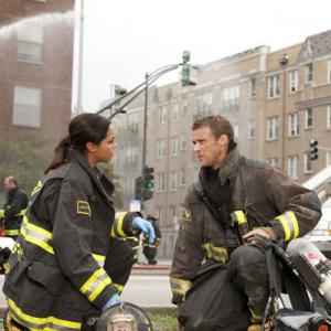 Still of Jesse Spencer and Monica Raymund in Chicago Fire 2012