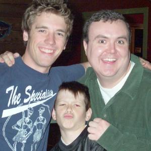 Bret Harrison Lucas Till and Jonathan Spencer I at the wrap party for Lightning Bug July 2003