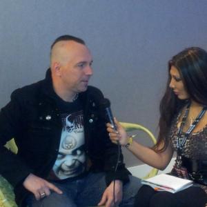 Jasmin interviewing Atila of Mayhem for Inferno Tv