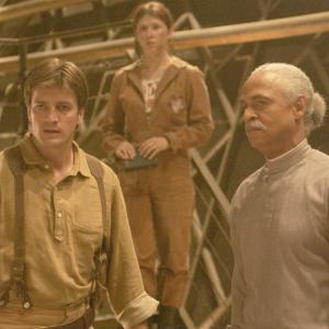 Still of Nathan Fillion, Ron Glass and Jewel Staite in Firefly (2002)