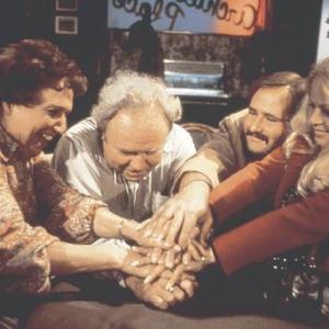 Still of Rob Reiner Sally Struthers Carroll OConnor and Jean Stapleton in All in the Family 1971