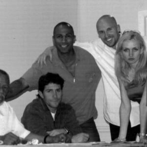 Julian and his cast at short film Pierced table read