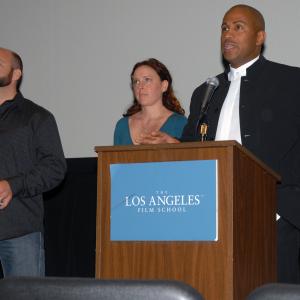 Julian introduces his film, 'Journey to Sundance' at a focus screening at the Los Angeles Film School. Associate producers Bill Jacobson and Jennifer Sorenson join him on this special night.