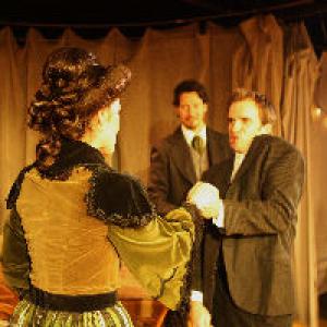 Ronnie Steadman Maria Lee and Bill Mendietta on stage in The Elephant Man