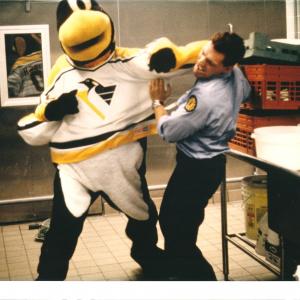 Fighting with the mascot on Sudden Death Pittsburgh PA