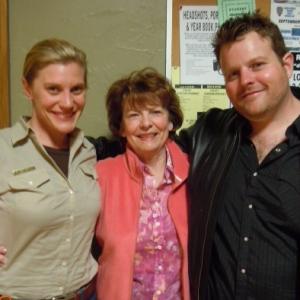 On the set of LONGMIRE with actors Katee Sackhoff and Adam Bartley.