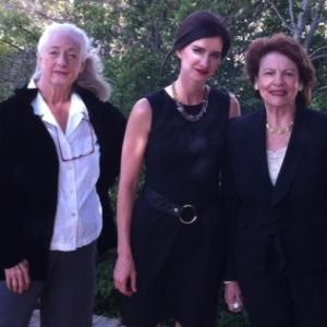 On the set of MAHJONG AND THE WEST with actors Jill Andre and Jannette Bloom.