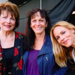 On the set of PRIME SUSPECT with producer Nan Bernstein and actor Maria Bello