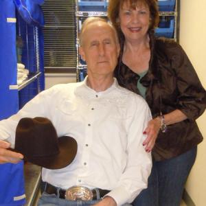 On the set of COWGIRLS 'N ANGELS with actor James Cromwell.