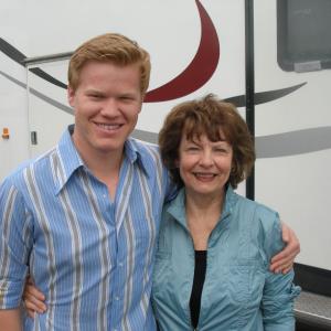 On the set of FRIDAY NIGHT LIGHTS with actor Jesse Plemons.