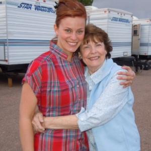 On the set of LONGMIRE with actor Cassidy Freeman.