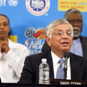 Bill Russell, David Stern and Teresa Weatherspoon