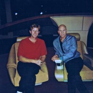Patrick A Stewart with Patrick Stewart on the deck of the Enterprise 1