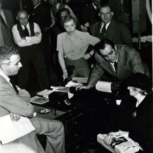 Jim Backus and Paul Stewart in Deadline  USA 1952