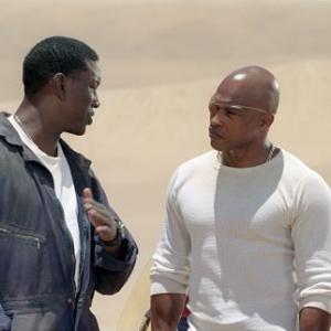 Lost in a desert wasteland, AJ (Tyrese Gibson, left) and Jeremy (Kirk Jones) plan their next move.