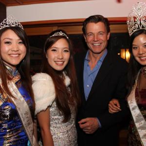 Brett Stimely supports the UNICEF Chinese Childrens Initiative with 2014 Miss Los Angeles Chinatown Queen and her two court members 3rd Princess Qian Ru Jiang and Miss Friendship Becky Lam The Spring WingDing Party at Shan Beverly Hills 3202014