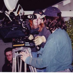 Lisa Stoll behind the lens on the set of 