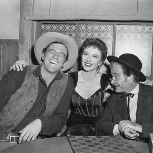 Still of James Arness, Amanda Blake and Milburn Stone in Gunsmoke (1955)