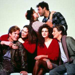 Still of Julia Roberts Vincent DOnofrio Lili Taylor Annabeth Gish William R Moses and Adam Storke in Mystic Pizza 1988