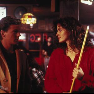 Still of Julia Roberts and Adam Storke in Mystic Pizza 1988