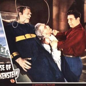 Boris Karloff Lon Chaney Jr and Glenn Strange in House of Frankenstein 1944
