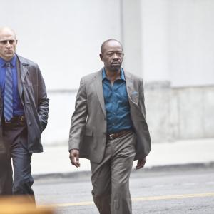 Still of Lennie James and Mark Strong in Low Winter Sun 2013