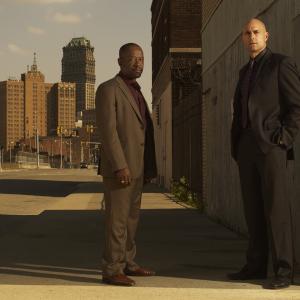 Still of Lennie James and Mark Strong in Low Winter Sun 2013
