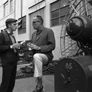 Steve McQueen and John Sturges on the Goldwyn Studio lot in Hollywood, CA