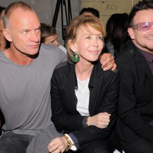 Sting, Bono and Trudie Styler